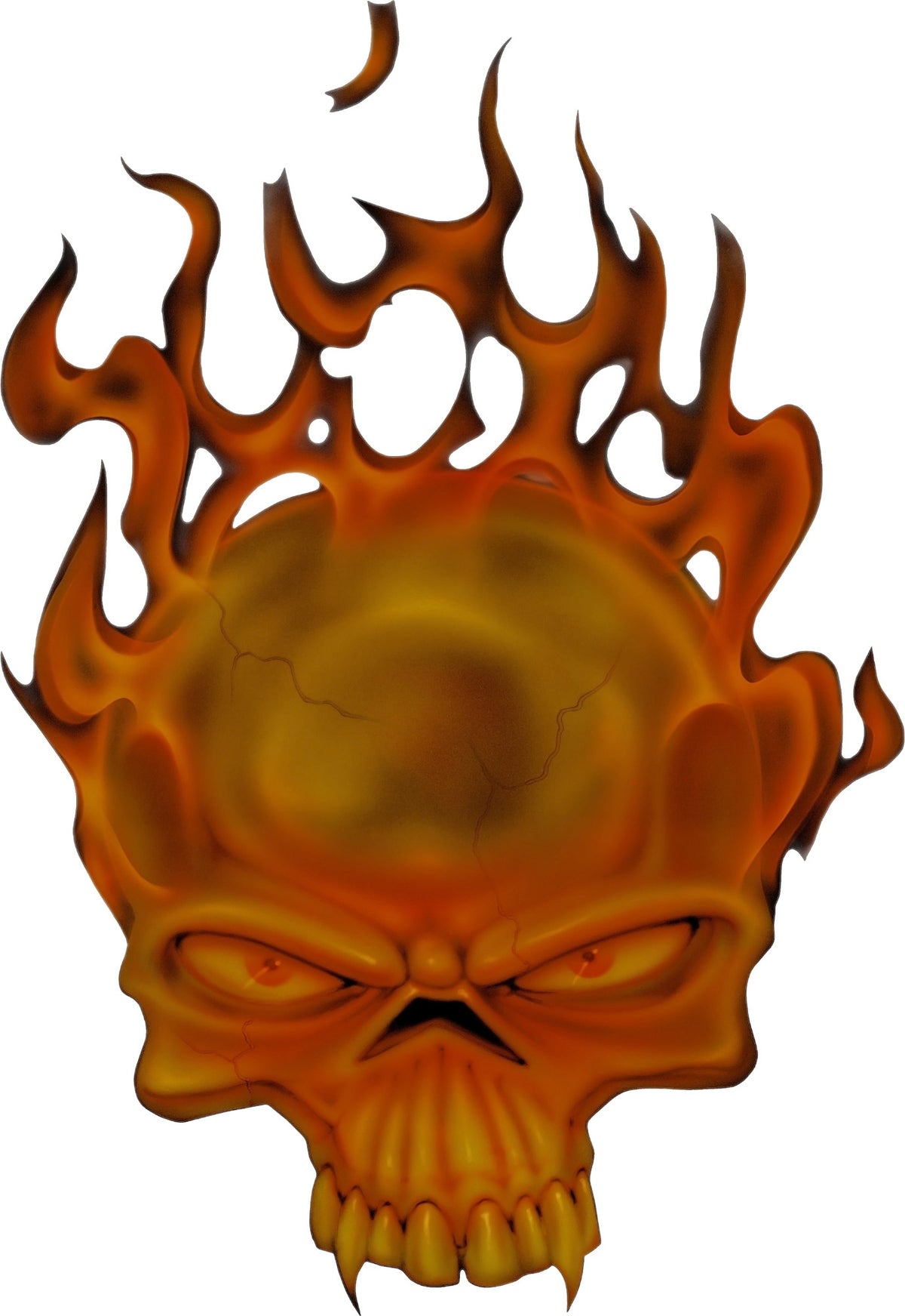 flaming skull decal for car hood